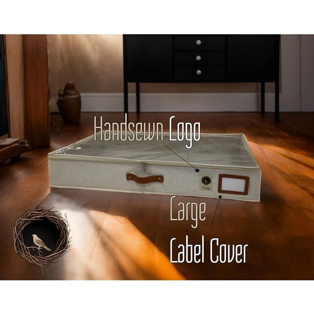XL Underbed‎ Storage Containers with See-Through Zip Lid, Thick Metal Zippers